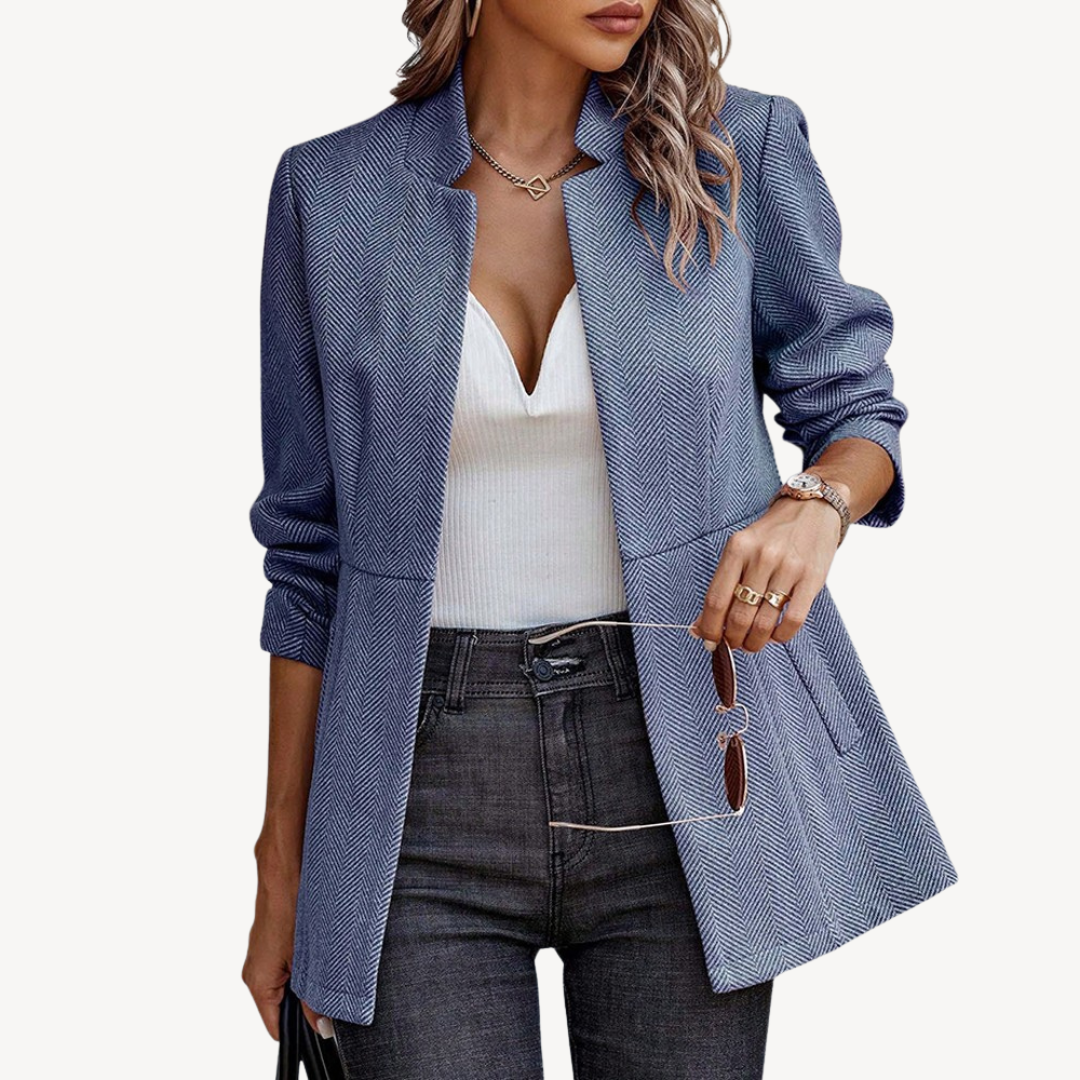 Blazer élégant pour femme à motif chevrons