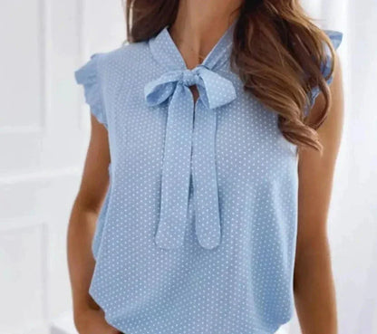 Chemisier femme détails volantés chic de bureau
