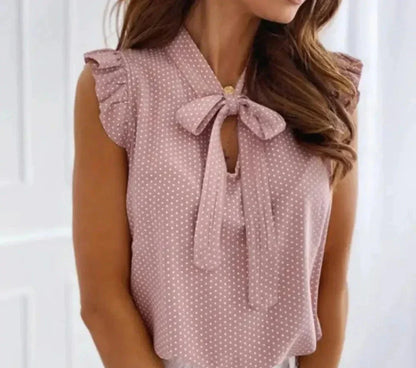 Chemisier femme détails volantés chic de bureau