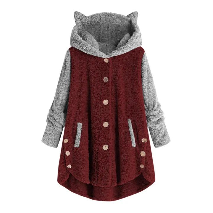 Sweat-shirt pour femme polaire douillette oreilles de chat