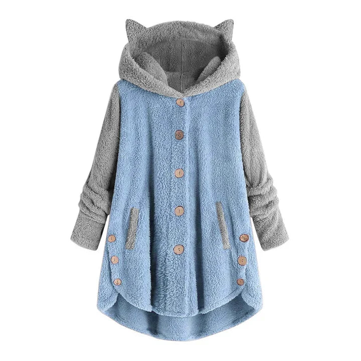 Sweat-shirt pour femme polaire douillette oreilles de chat