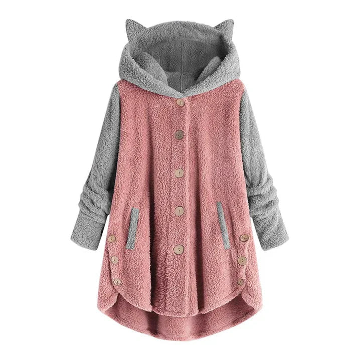 Sweat-shirt pour femme polaire douillette oreilles de chat