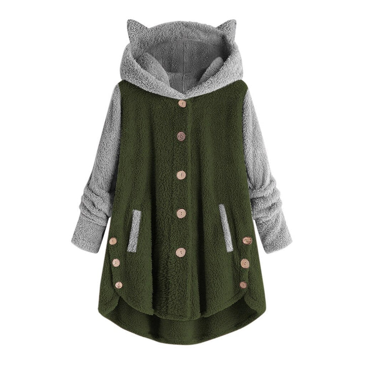 Sweat-shirt pour femme polaire douillette oreilles de chat