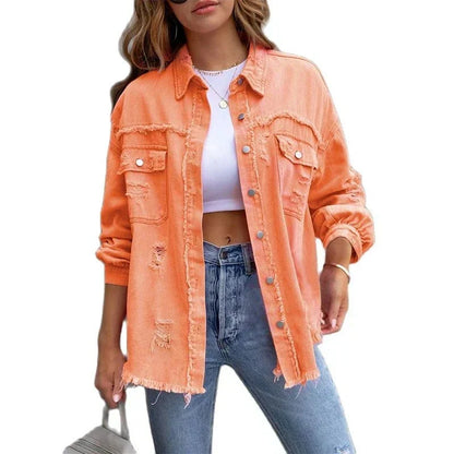 Veste en jean femme coupe slim d'été style bohème chic