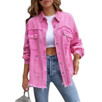 Veste en jean femme coupe slim d'été style bohème chic