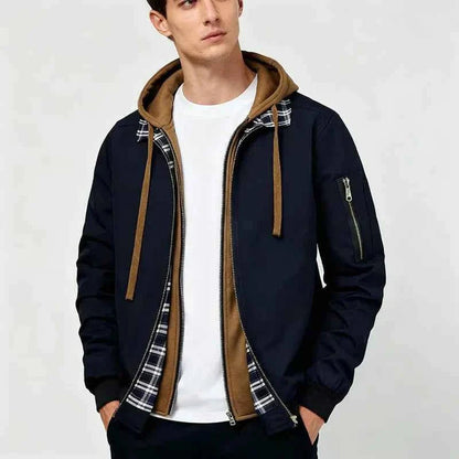 Blouson aviateur à capuche sportif pour homme