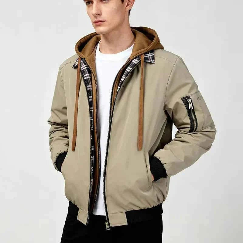 Blouson aviateur à capuche sportif pour homme