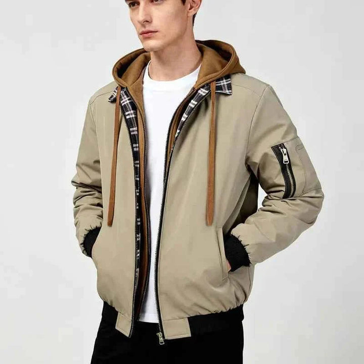 Blouson aviateur à capuche sportif pour homme