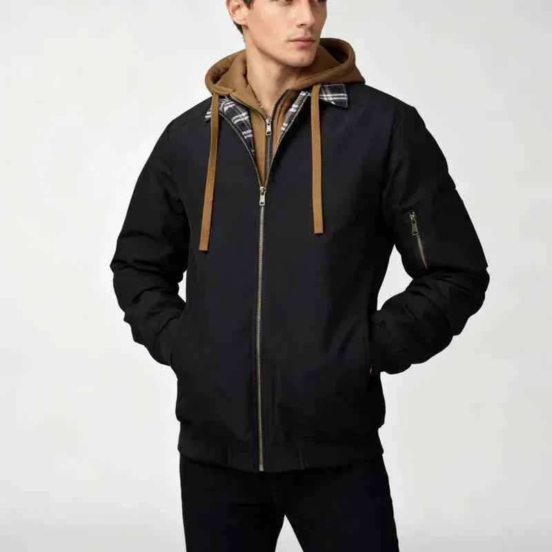 Blouson aviateur à capuche sportif pour homme