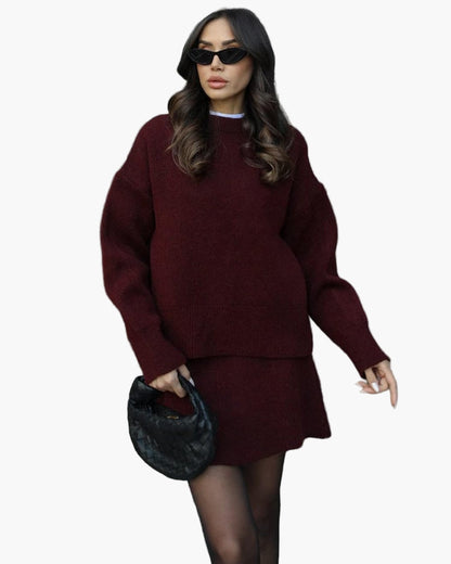 Tenue tricotée automne hiver mode élégante