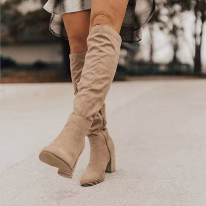 Bottes femme hiver chaud confortable talon bloc