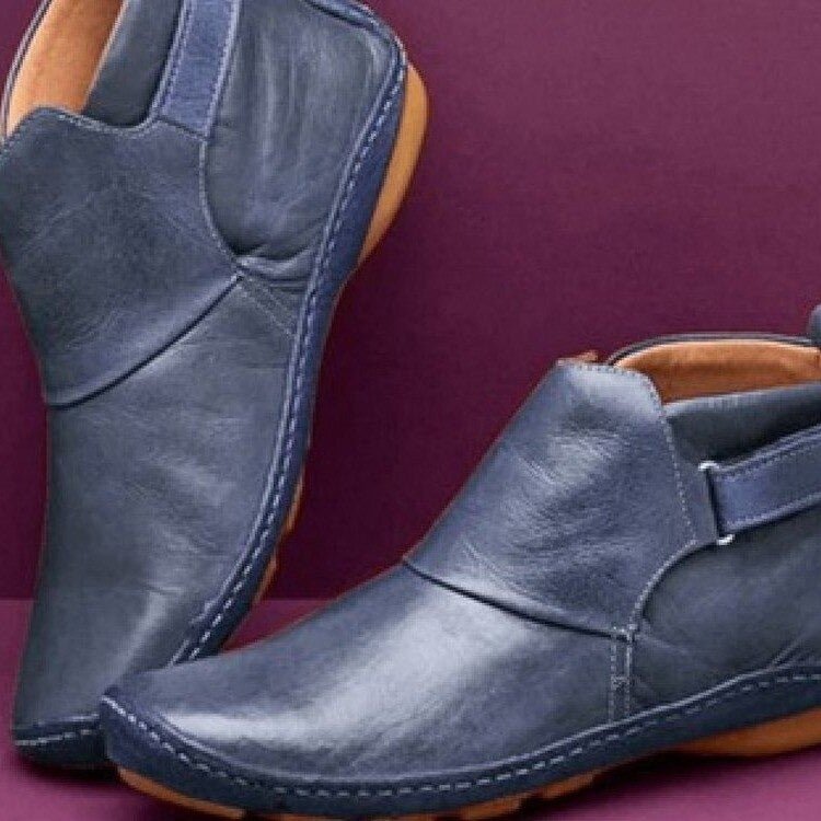 Bottines élégantes en cuir, scratch, confortables