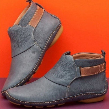 Bottines élégantes en cuir, scratch, confortables
