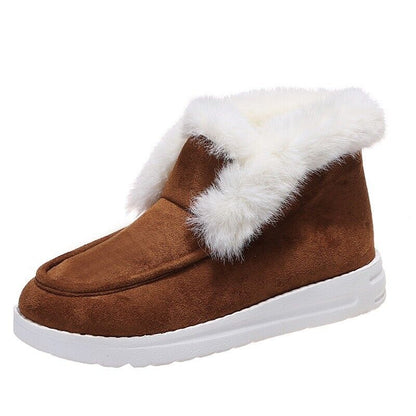 Mocassins d'hiver chauds - Chaussons en daim avec doublure intérieure en fourrure douce