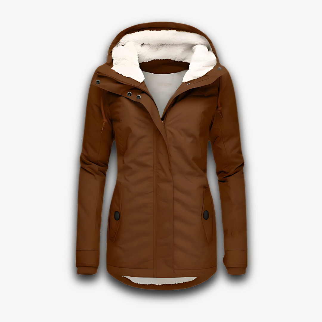 Veste d'hiver imperméable pour femme avec doublure en fausse fourrure