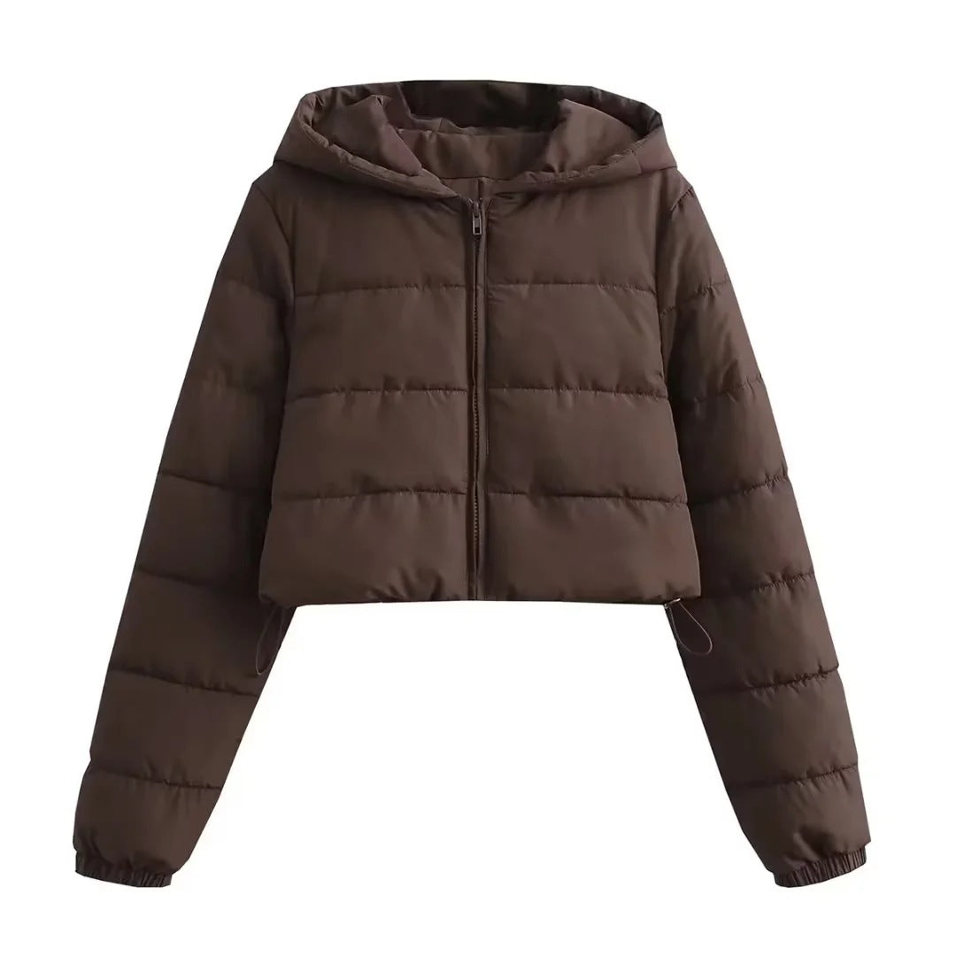 Blouson d'hiver stylé coupe slim à capuche