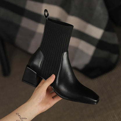 Chaussures femme Bottes Bout carré Élégant Élastique