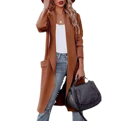 Cardigan long devant ouvert élégant