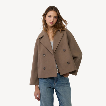 Peacoat court en laine élégant pour femme