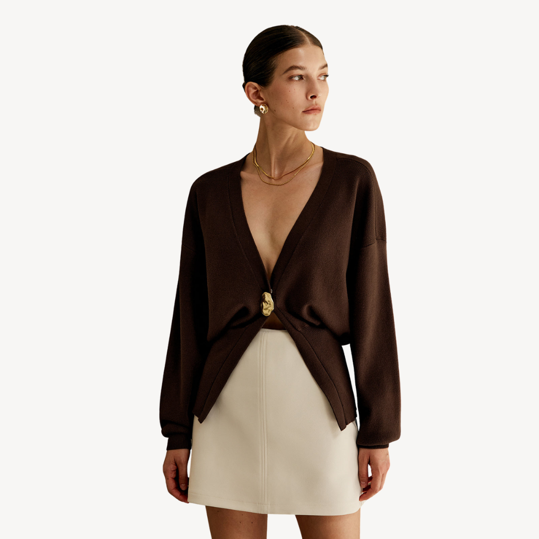 Gilet en tricot pour femme col en V moderne