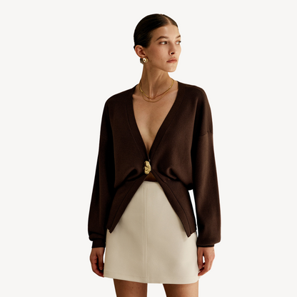 Gilet en tricot pour femme col en V moderne