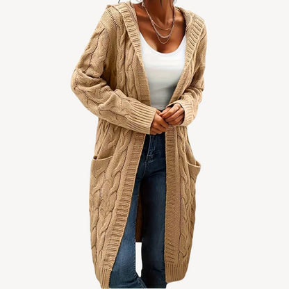 Cardigan à capuche confortable et chaud