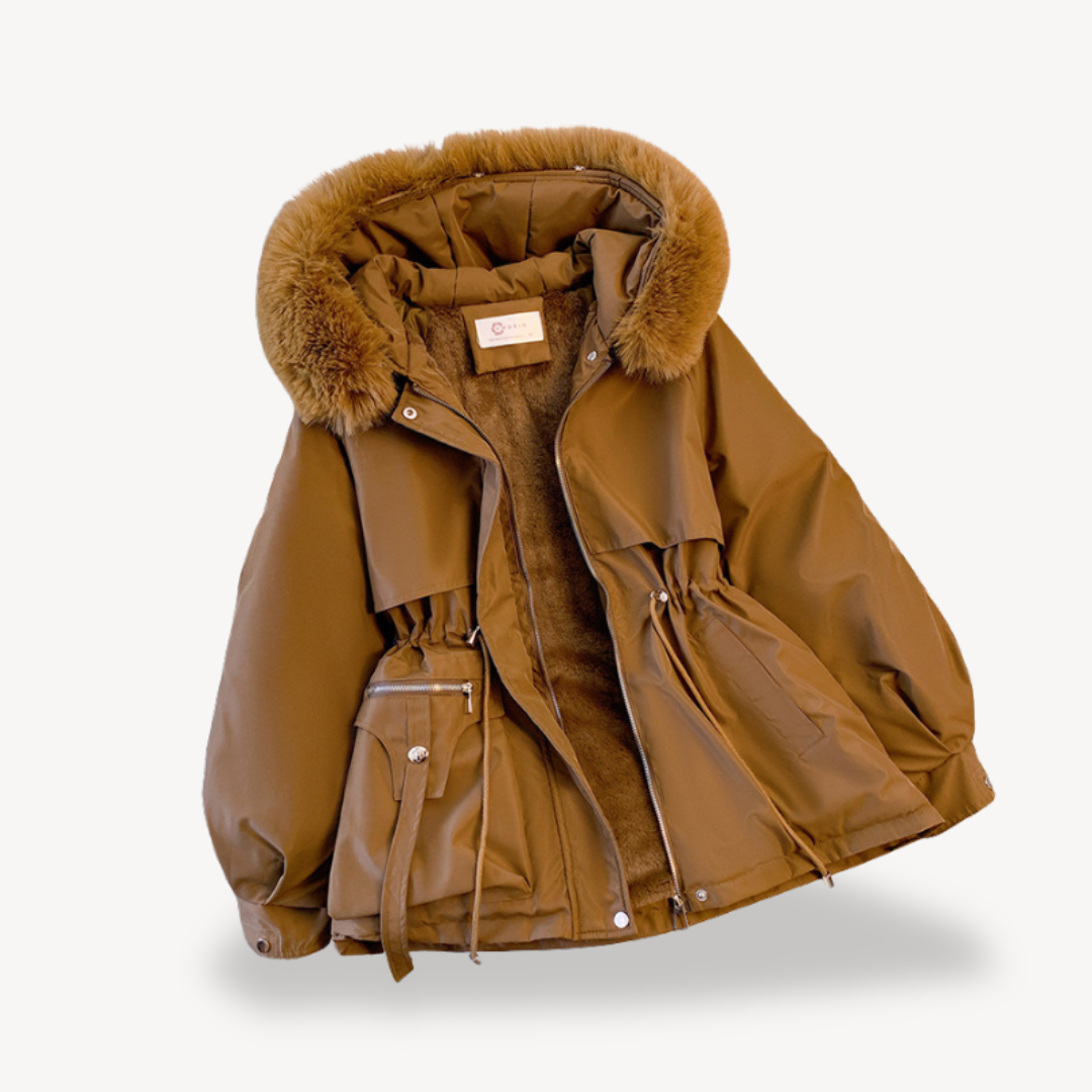 Manteau Parka d'hiver pour femme fourré fausse fourrure