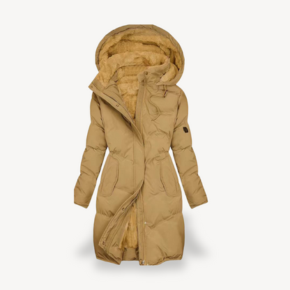 Doudoune femme chaude doublée fausse fourrure