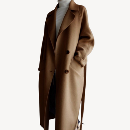 Manteau d'hiver femme en mélange de laine, double boutonnage