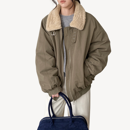 Doudoune femme col shearling chaud