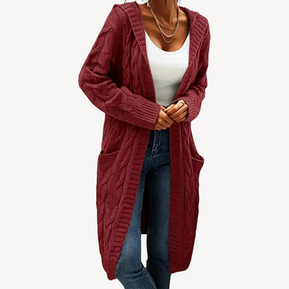 Cardigan à capuche confortable et chaud