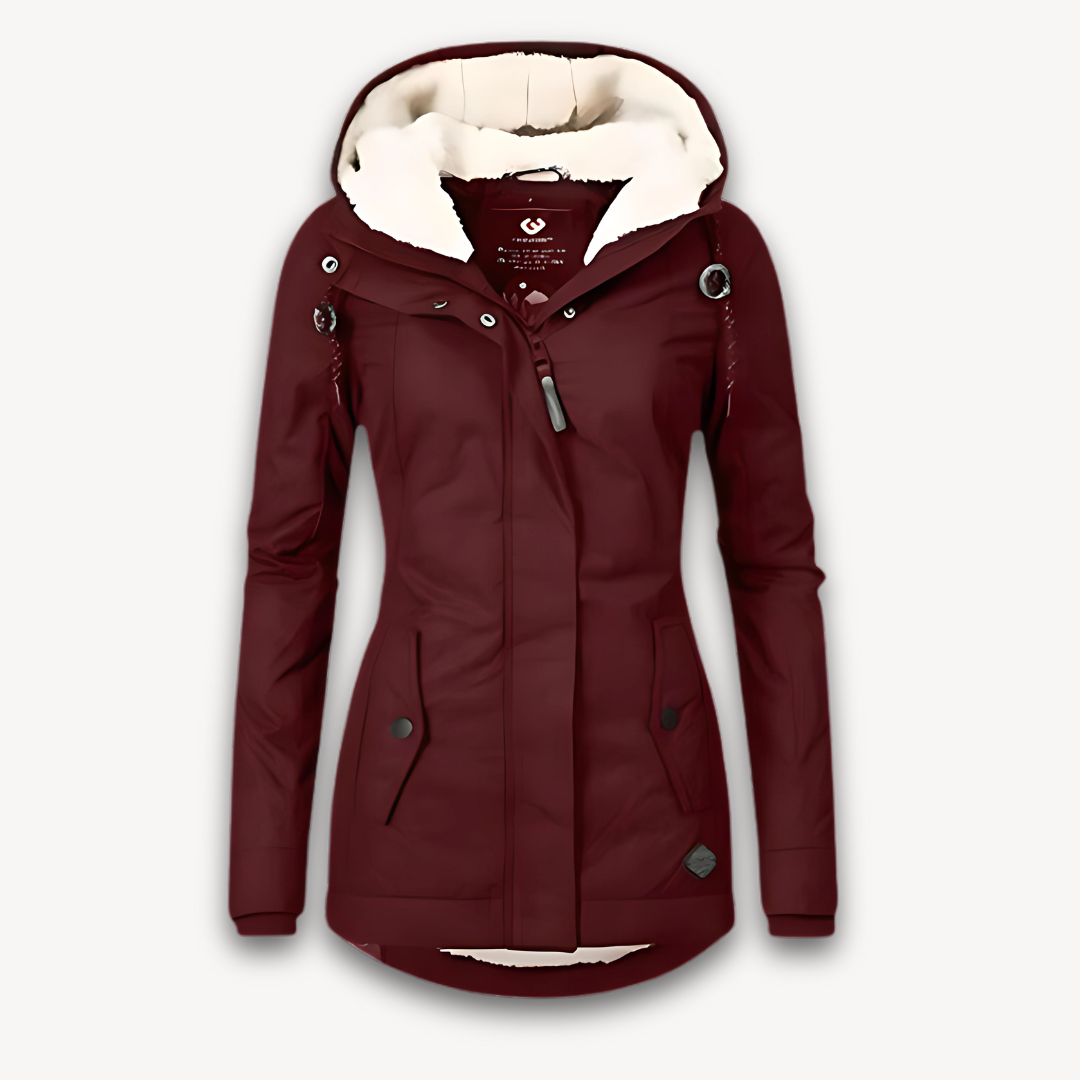 Veste d'hiver imperméable pour femme avec doublure en fausse fourrure