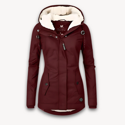 Veste d'hiver imperméable pour femme avec doublure en fausse fourrure