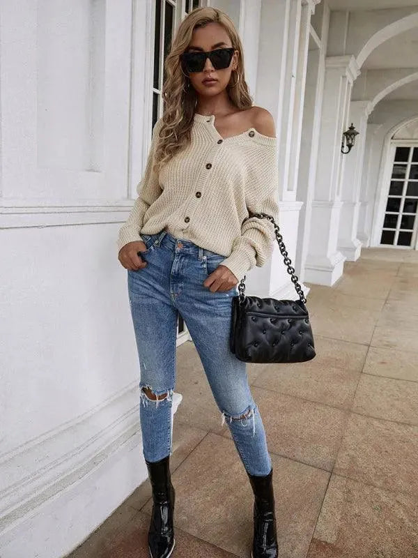 Pull tricoté femme Écharpe moderne pour femme