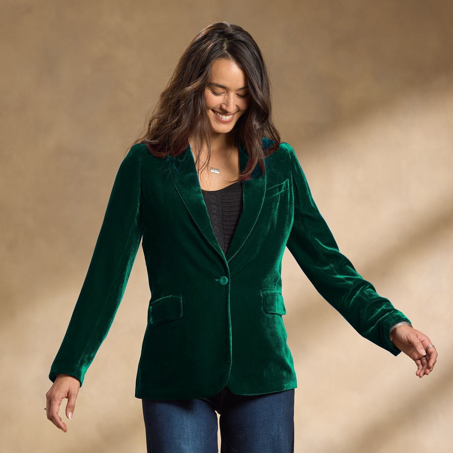 Veste d'automne en velours brodé pour femme
