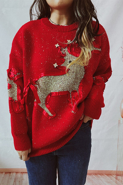 Pull de Noël col rond manches longues