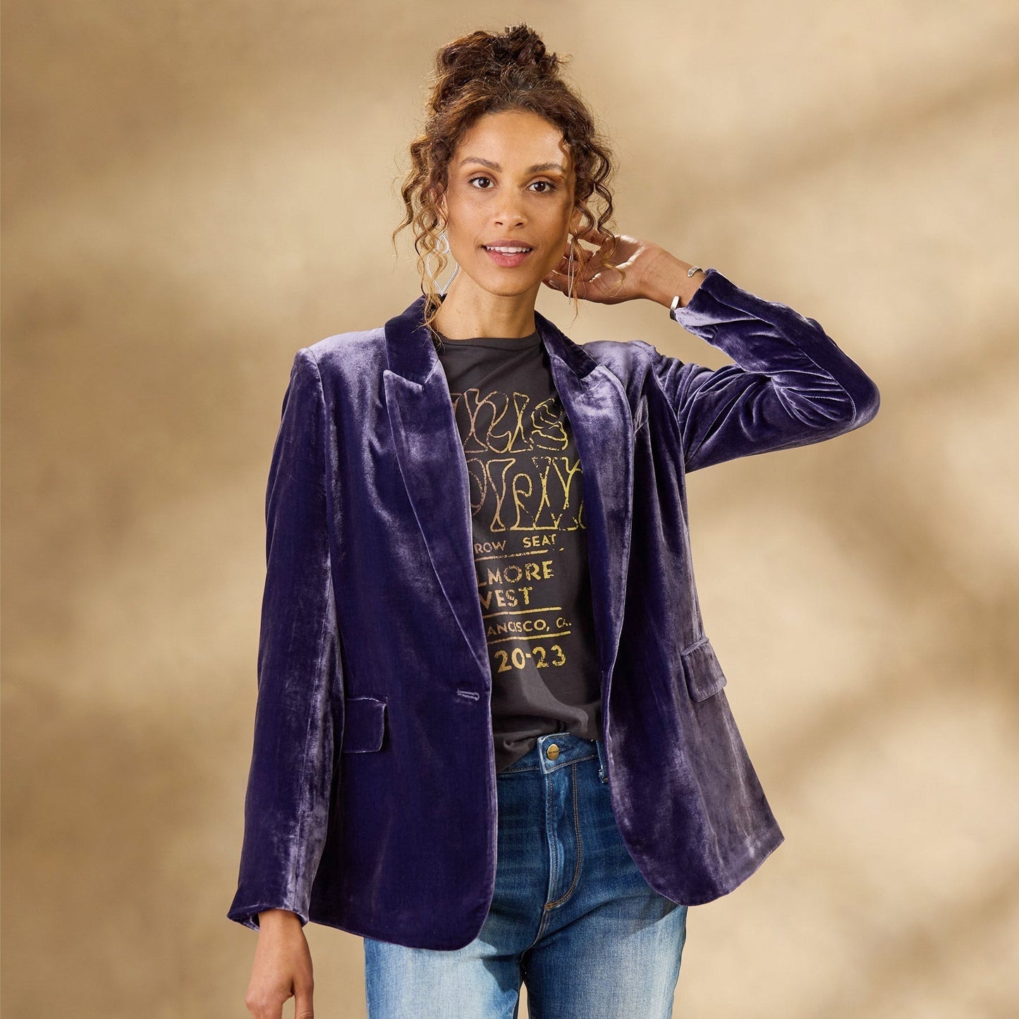 Veste d'automne en velours brodé pour femme