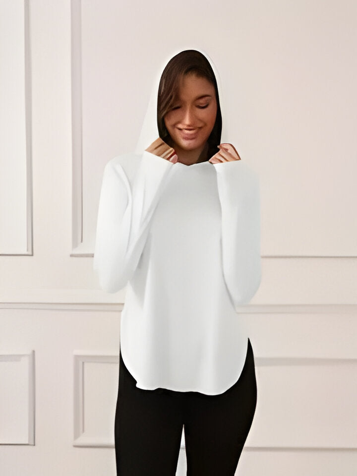 Haut de protection solaire léger à capuche pour femme
