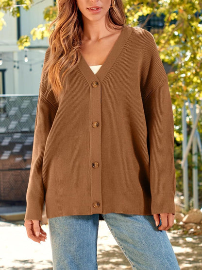 Cardigan femme stylé manches longues boutons