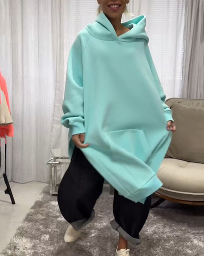 Sweat-shirt à capuche pour femme, manches longues, moderne
