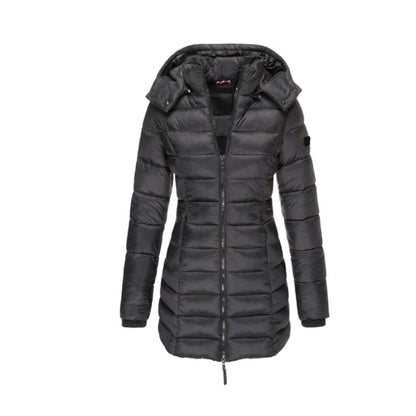 Parka d'hiver long en duvet pour femme avec capuche