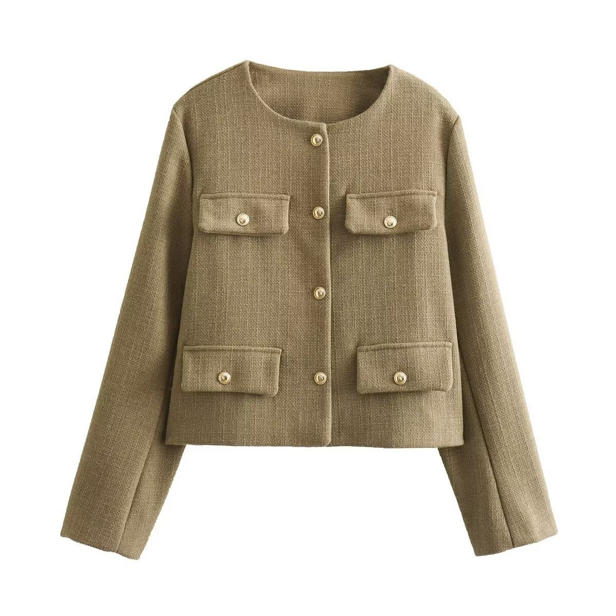 Élégante veste blazer, col montant
