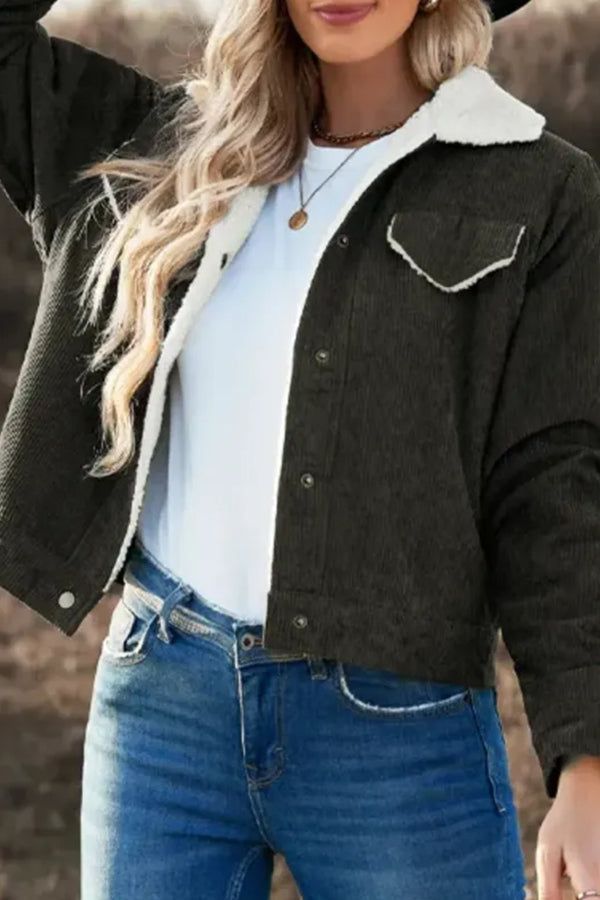 Veste en velours côtelé homme Patchwork en agneau élégant