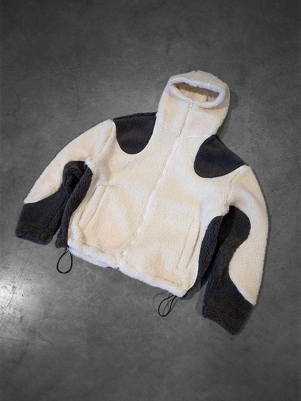 Sweat à capuche oversize coloré à manches longues en polaire