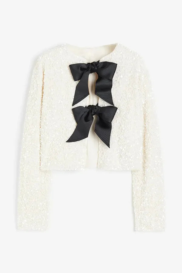 Veste de soirée à sequins Nœud papillon