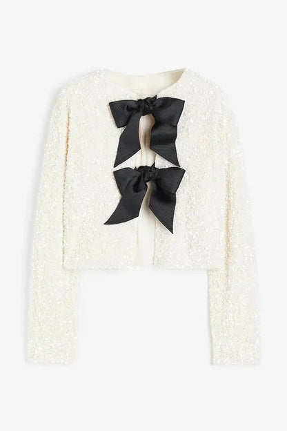 Veste de soirée à sequins Nœud papillon