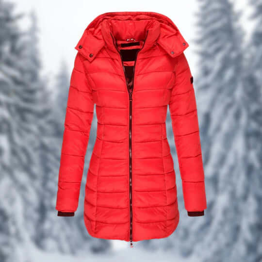 Manteau d'hiver femme mi-long capuche amovible