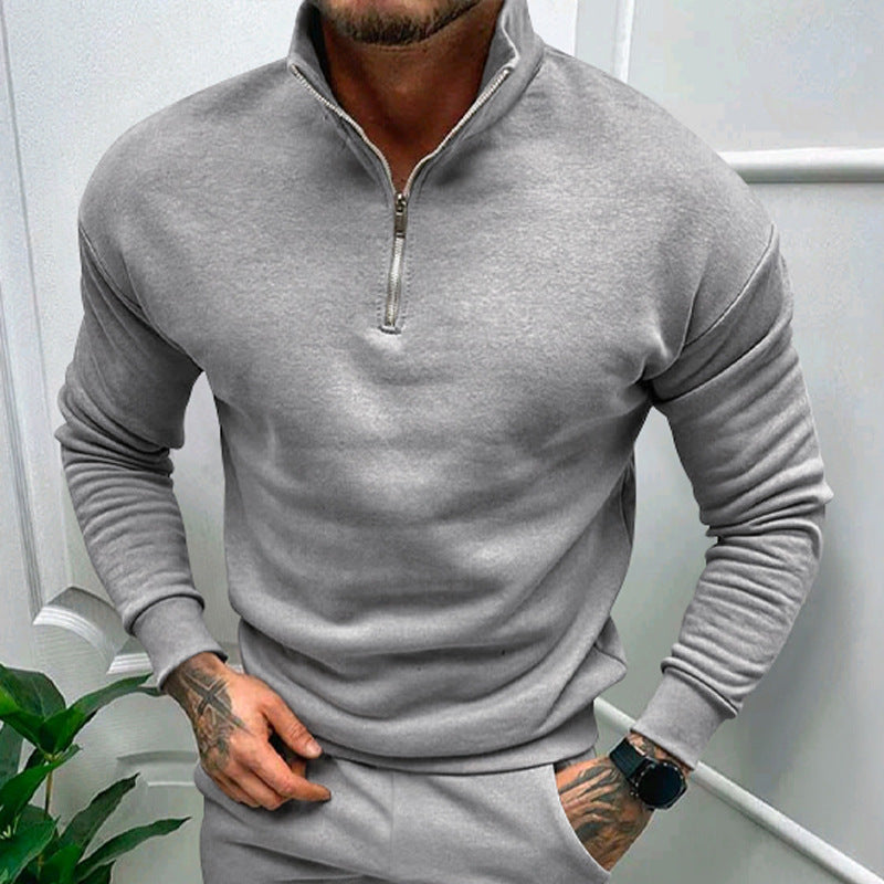 Pulls élégants pour homme, col montant, demi-zip