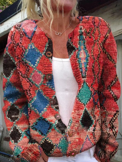 Cardigan en maille confortable pour femme avec boutons