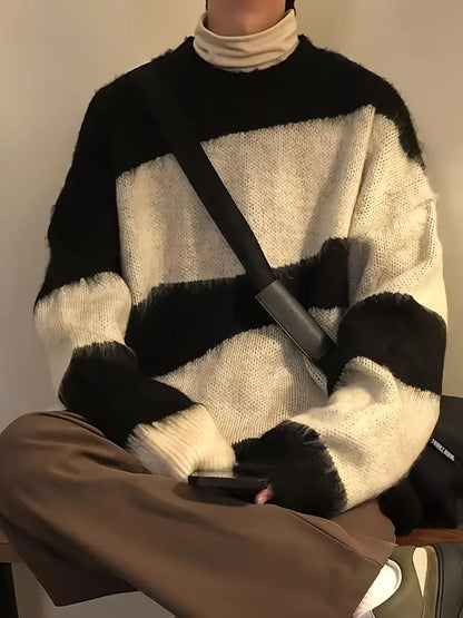 Pull élégant homme col rond design moderne